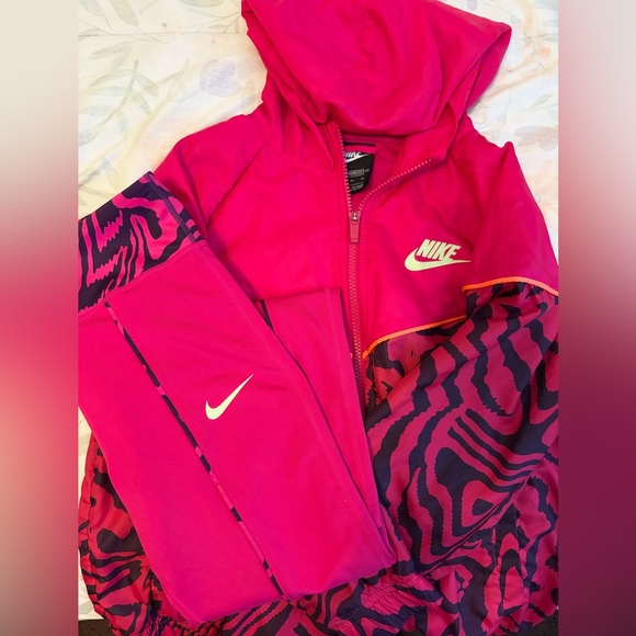 Nike Other - Nike Girls Pink Windbreaker Dri Fit Leggings Set